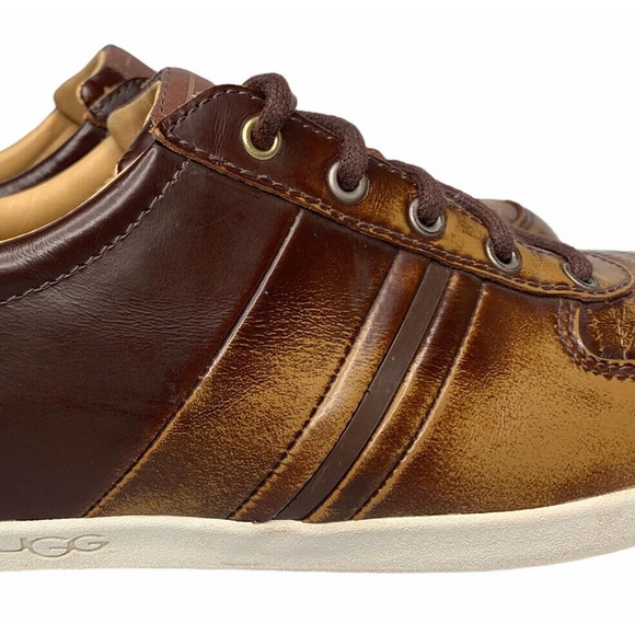 Mens Ugg Australia Brook-Lin Brown Leather Two Tone Lace Up Shoes Sneakers Sz 9 main image 12